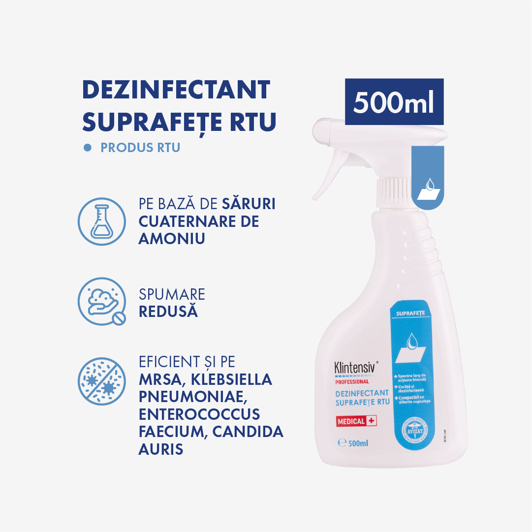 KLINTENSIV® – Dezinfectant suprafete gata de utilizare – 500 ml - imagine 2